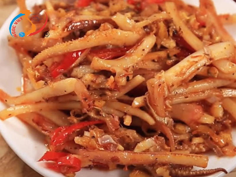 Mực khô xào cay Mực khô xào cay